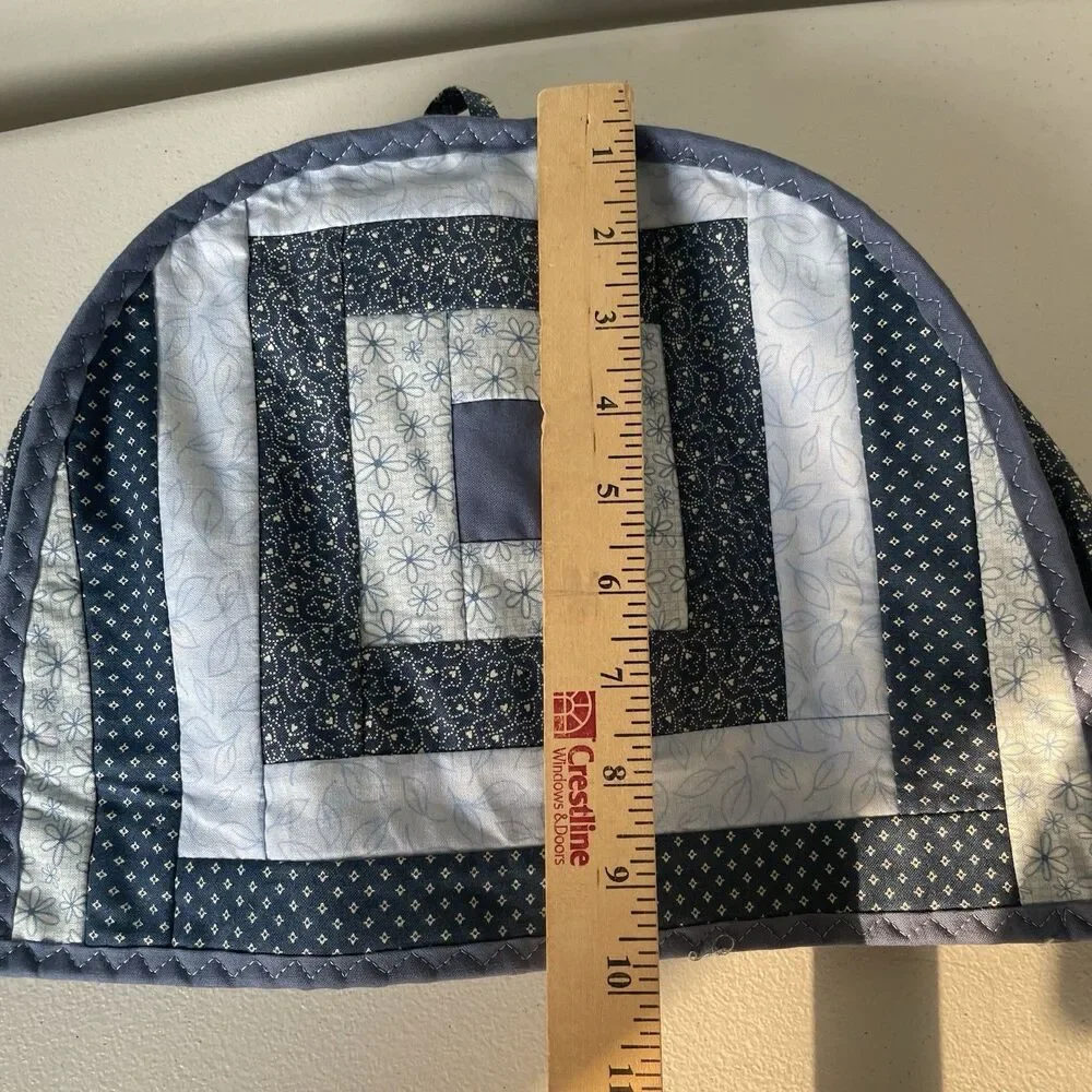 Handmade Quilted Toaster Cover for 2 Slot Toaster Cottagecore Cotton Blue